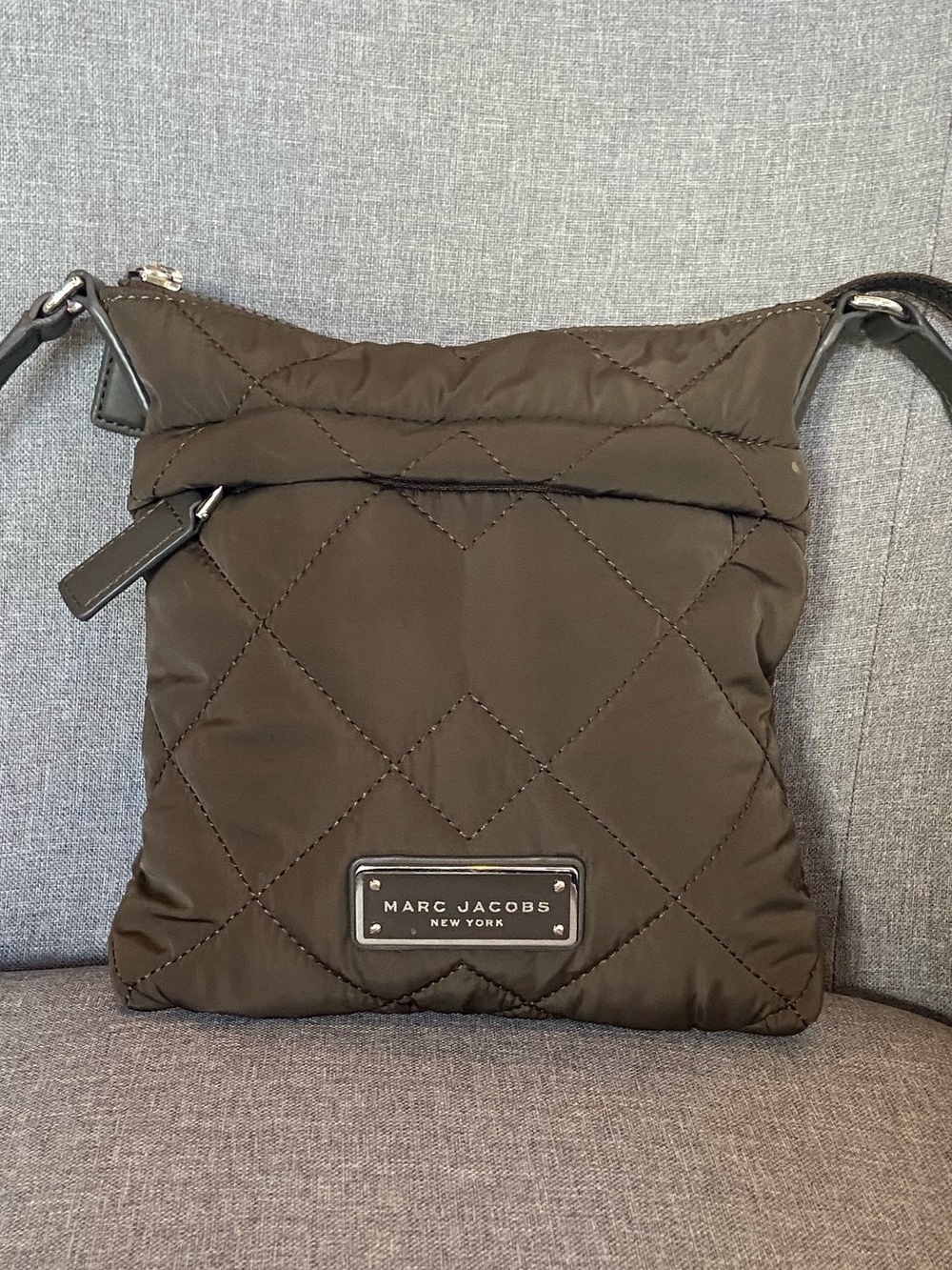 Marc Jacobs Quilted Crossbody Messenger Bag in Olive
